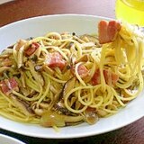 ベーコンきのこパスタ　(^0_0^)ｖ